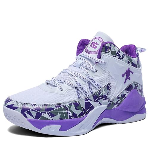 Uhclrr Herren Basketballschuhe, Leicht Und Atmungsaktiv, Outdoor Basketballplatz Freizeitsportschuhe(38 EU, Purple) von Uhclrr