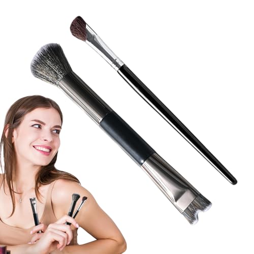 Uhngw Contour Blending Brush - Nasenkonturpinsel U-Form | 2-in-1 Anti-Rutsch-Griff Make-up Zubehör zum Hervorheben von Lidschatten Verwischen von Uhngw