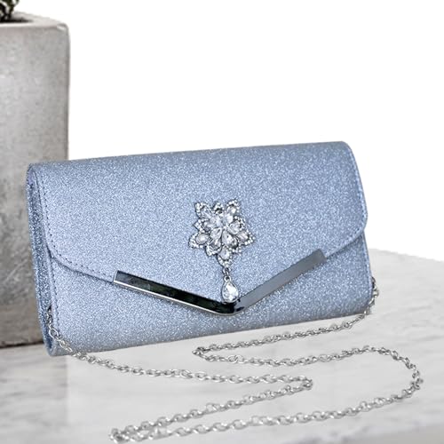 Uhngw Damen Abendtasche, Hochzeits Clutch Handtasche, Kompakte Tasche Mit Magnetverschluss Und Kettenträger Uhngw Damen Abendtasche, Hochzeits Clutch Handtasche, Kompakte Tasche Mit Magnetverschluss Und Kettenträger von Uhngw