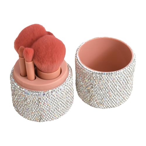 Uhngw Make-up-Pinsel mit Etui, wiederverwendbarer, weicher Blender-Applikator mit Strass-Etui für Konturieren, Hervorheben, Lidschatten, Grundierung, Concealer von Uhngw