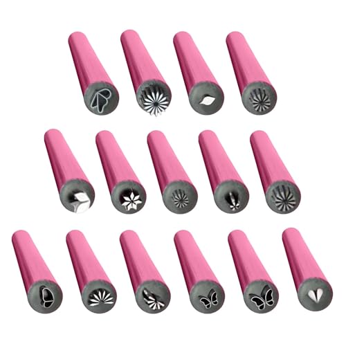 Uhngw Stempel-Nagelwerkzeug, Nagelstempel-Stift-Set - 15x Nagelstift mit 6 verschiedenen Mustern Stempelwerkzeuge - Nagelstempelplatte, Nagelstempel-Set, Blumen-Nagelstempelstift, von Uhngw
