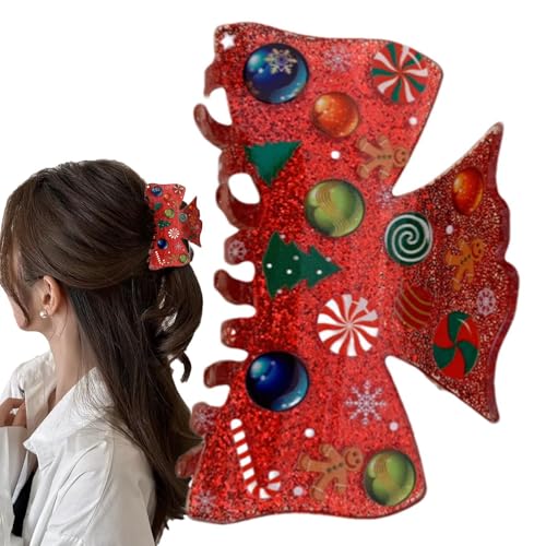 Uhngw Weihnachtsmann-Haarspange,Weihnachts-Haarklammern | Haarklammern - Christmas Elements Tragbarer Haarschmuck für Familie, Freunde, Kinder, Weihnachten von Uhngw