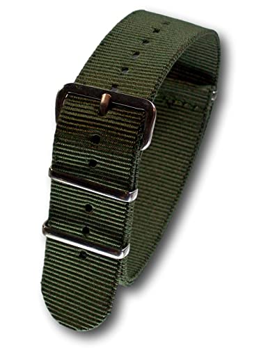 Uhren Pevak® Nylon Uhrenarmband Grün 18mm mit Edelstahl Dornschliesse Textil Uhr Armband Uhrband von Uhren Pevak