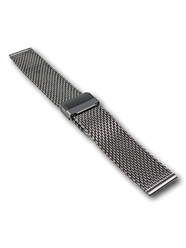 Uhren Pevak® Milanaise Edelstahl Uhrenarmband Silber 22mm Metallband Mesh Armband Ersatzband Uhr Band von Uhren Pevak