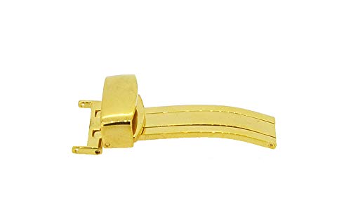 Ersatzschließe Edelstahl Kipp- Faltschließe für Uhrenarmbänder Gold 16mm von Uhrenhuette