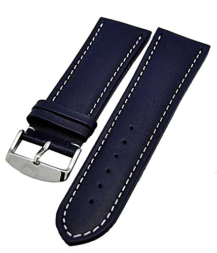 Uhrenarmband Armband BLAU mit weisser Naht 26mm Kalbleder NEU 3791 von Uhrenhuette