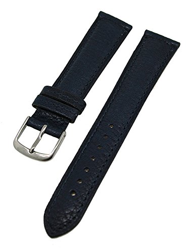 Uhrenarmband Bio Kalbleder Pflanzlich gegerbt Blau mit Blauer Naht 22mm VEGI von Uhrenhuette