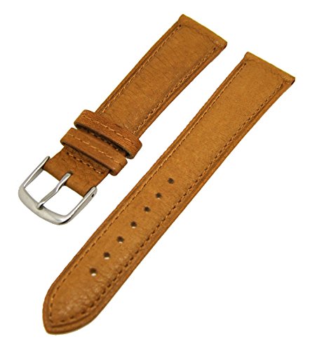 Uhrenarmband Bio Kalbleder Pflanzlich gegerbt Braun mit brauner Naht 22mm NEU von Uhrenhuette