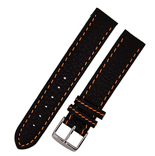 Uhrenarmband KANA 20mm orange NAHT weiches Kalbleder NEU 6936 von Uhrenhuette