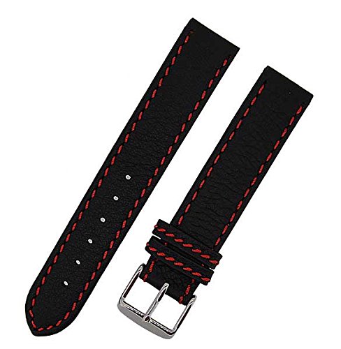Uhrenarmband KANA 20mm rote NAHT weiches Kalbleder NEU 6932 von Uhrenhuette