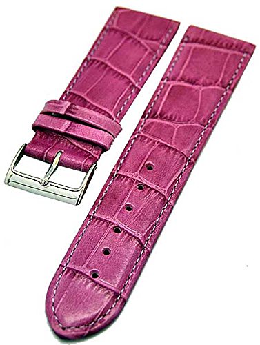 Uhrenarmband Kalbleder BROMBEER 28mm mit Alligator-Struktur 3932 von Uhrenhuette