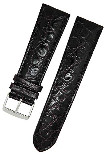 Uhrenarmband Kalbleder Dunkelbraun 22mm Kroko Struckturleder von Uhrenhuette