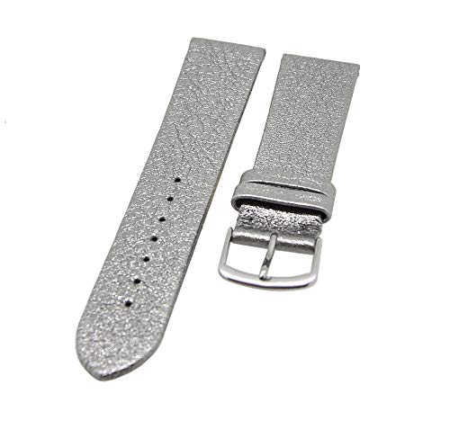 Uhrenarmband Kalbleder Glimmer Titanium 18mm Dornschließe von Uhrenhuette