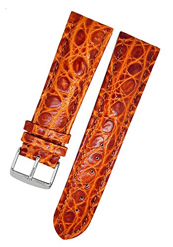 Uhrenarmband Kalbleder Hellbraun 18mm Kroko Struckturleder NEU 11320 von Uhrenhuette