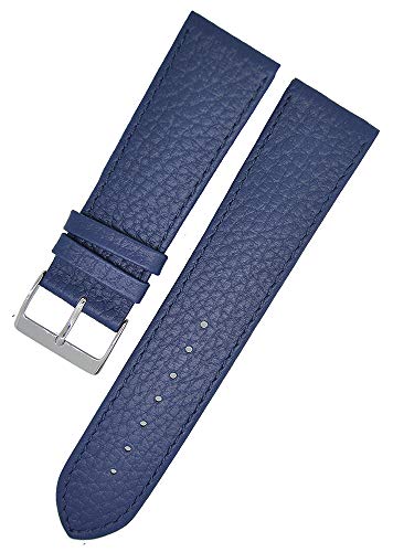 Uhrenarmband Kalbsleder blau 20mm Ton in Ton Dornschließe von Uhrenhuette