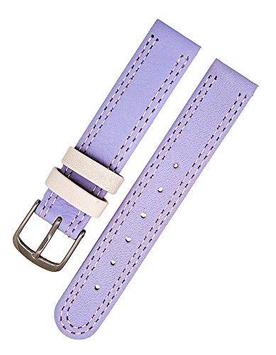 Uhrenarmband Kinder Kalbleder Lavendel Ton in Ton 14mm Dornschließe von Uhrenhuette