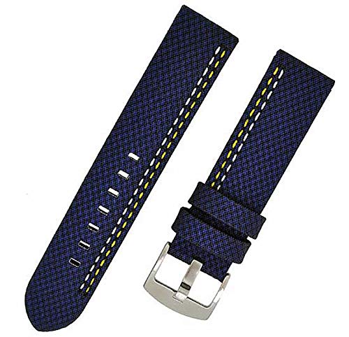 Uhrenarmband RAUTEN-619 blau 20mm Kunstleder Textiloptik 7146 von Uhrenhuette