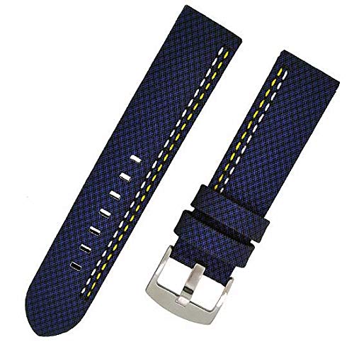 Uhrenarmband RAUTEN-619 blau 22mm Kunstleder Textiloptik 6970 von Uhrenhuette