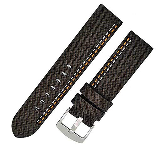 Uhrenarmband RAUTEN-619 braun 22mm Kunstleder Textiloptik von Uhrenhuette