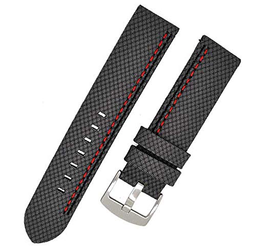 Uhrenarmband RAUTEN-619 grau 20mm Kunstleder Textiloptik 7147 von Uhrenhuette