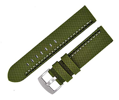 Uhrenarmband RAUTEN-619 grün 24mm Kunstleder Textiloptik 6980 von Uhrenhuette