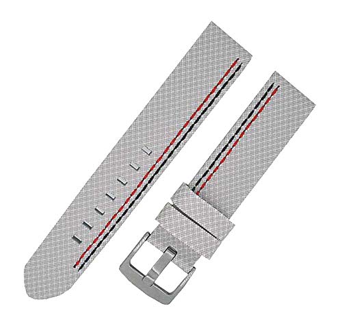 Uhrenarmband RAUTEN-619 weiß 20mm Kunstleder Textiloptik 7150 von Uhrenhuette