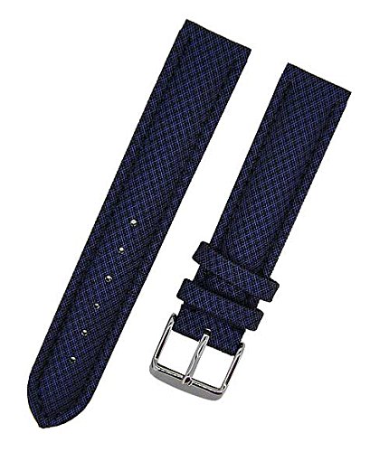 Uhrenarmband RAUTEN-87A blau 24mm Kunstleder Textiloptik 6906 von Uhrenhuette