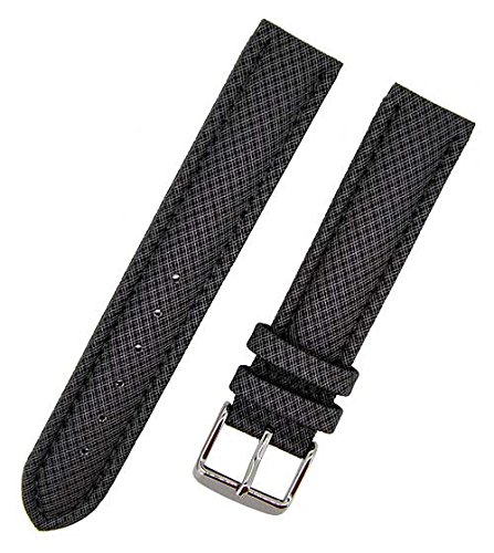 Uhrenarmband RAUTEN-87A grau 22mm Kunstleder Textiloptik 6913 von Uhrenhuette