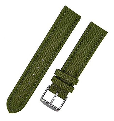 Uhrenarmband RAUTEN-87A grün 18mm Kunstleder Textiloptik 6899 von Uhrenhuette