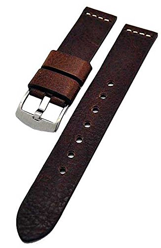 Uhrenarmband Ravenna XL extra lang braun 20mm Kalbleder 3899 von Uhrenhuette