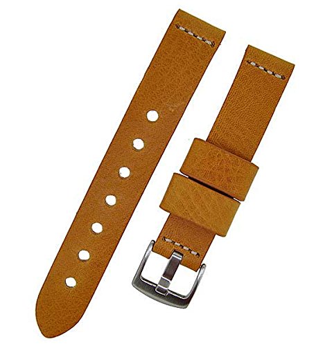 Uhrenarmband Ravenna extra lang Hellbraun 20mm Kalbleder 6947 von Uhrenhuette