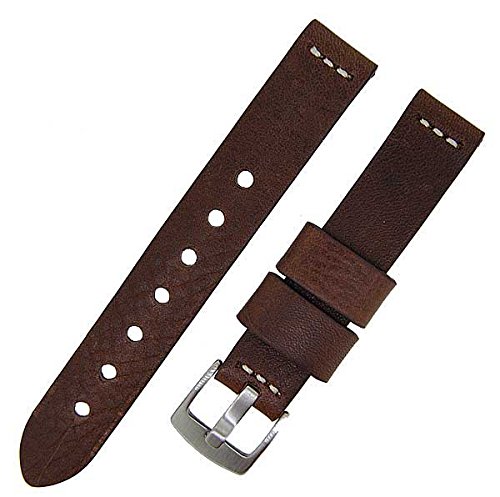 Uhrenarmband Ravenna extra lang braun 20mm Kalbleder 6951 von Uhrenhuette