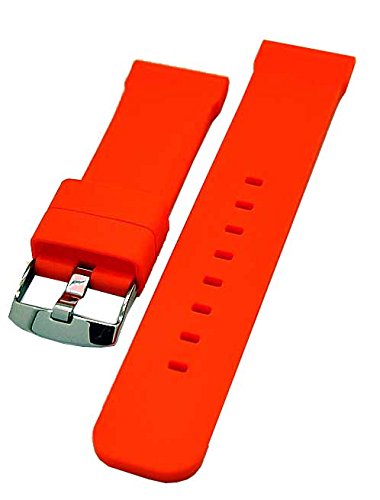 Uhrenarmband Silikon Kautschuk 18mm Diver orange Breitdorn 3850 von Uhrenhuette