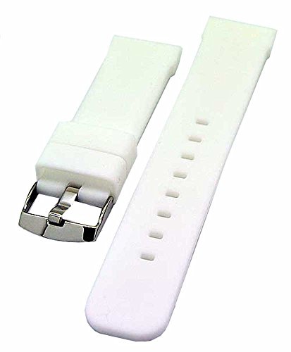 Uhrenarmband Silikon Kautschuk 20mm Diver Weiss Breitdorn 3844 von Uhrenhuette