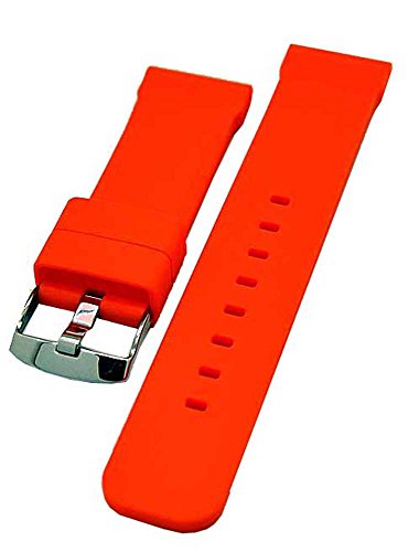 Uhrenarmband Silikon Kautschuk 20mm Diver orange Breitdorn von Uhrenhuette