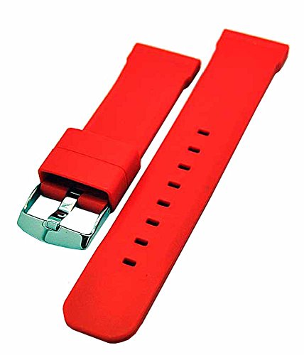 Uhrenarmband Silikon Kautschuk 22mm Diver rot Breitdorn 3834 von Uhrenhuette