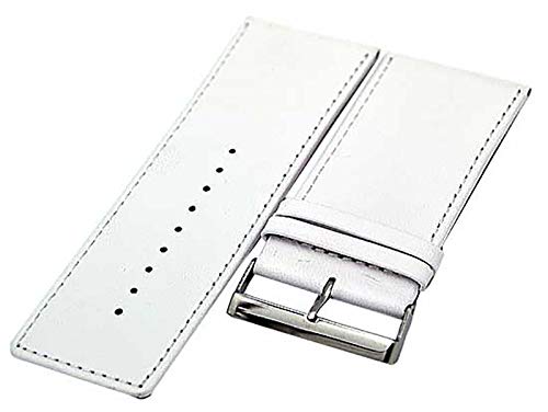 Uhrenarmband Supersoft Weiss extra breit 36mm Kalbleder von Uhrenhuette