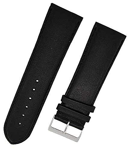 Uhrenarmband XL extra Lang schwarz Ton in Ton gepolstert 28mm von Uhrenhuette