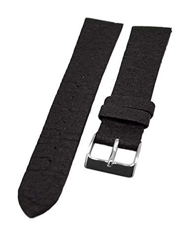 Uhrenarmband aus Ananasfasern VEGAN schwarz 16mm von Uhrenhuette