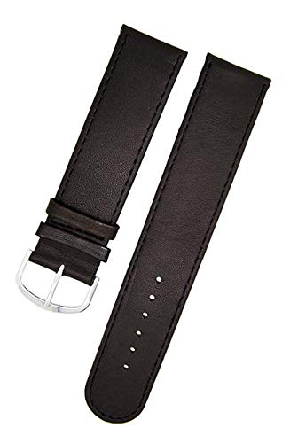 Uhrenarmband echt Leder 811670702022 braun mit brauner Naht 22mm von Uhrenhuette