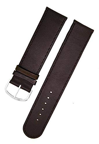 Uhrenarmband echtes Leder XXL Braun mit brauner Naht 22mm von Uhrenhuette