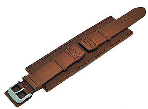 Uhrenarmband mit Unterlage 20mm Hellbraun Kalbleder Bern 4222 von Uhrenhuette