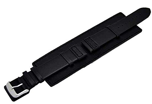 Uhrenarmband mit Unterlage 20mm schwarz Kalbleder Bern 4223 von Uhrenhuette