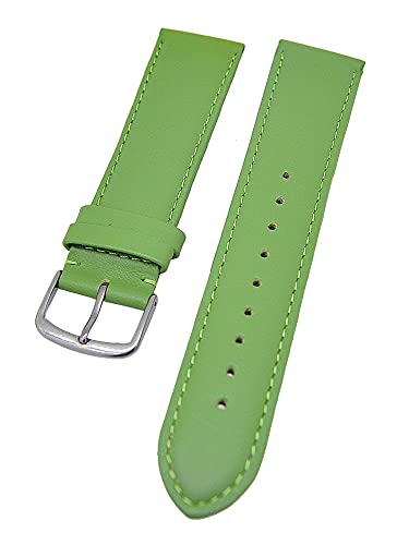 Uhrenarmband supersoft breit Kalbleder Farbe und Stegbreite wählbar (Apfelgrün, 20mm - L) von Uhrenhuette