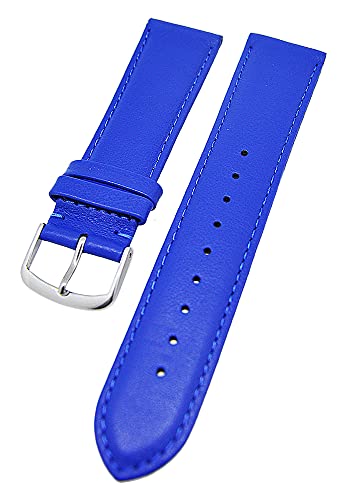 Uhrenarmband supersoft breit Kalbleder Farbe und Stegbreite wählbar (Königsblau, 18mm - L) von Uhrenhuette