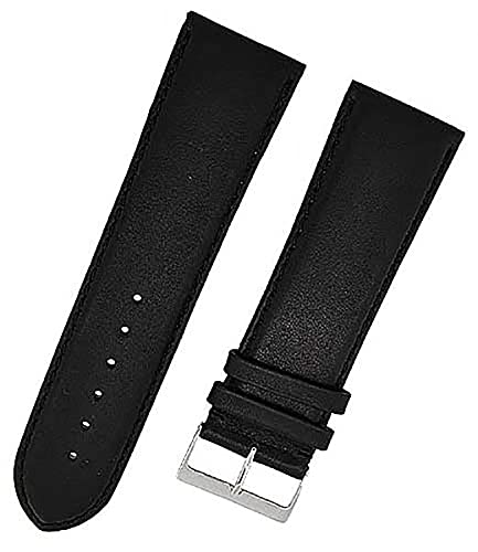 Uhrenarmband supersoft breit Kalbleder Farbe und Stegbreite wählbar (Schwarz, 17mm - XL) von Uhrenhuette