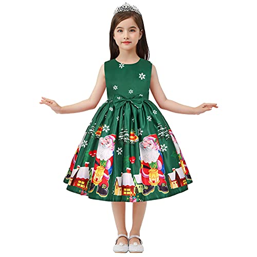 Uikceten Kleidung Baby Mädchen Sommer Weihnachtskleid Große Größen Weihnachtsbody Baby Mädchen Weihnachtsoutfit Umstandsmode Christmas Onesie Weihnachtsoutfit Herren Kinderkleider (1 Grün,4-5 Jahre) von Uikceten