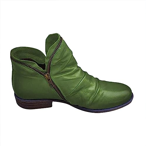 Uikceten Modische Damenschuhe, Plateaustiefel, Cowboystiefel für Damen, Stiefel für Damen Naturläufer Schuhe Damen (Green, 39) von Uikceten