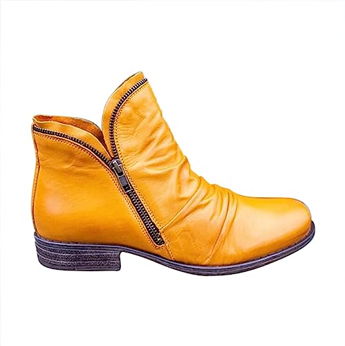 Uikceten Modische Damenschuhe, Plateaustiefel, Cowboystiefel für Damen, Stiefel für Damen Naturläufer Schuhe Damen (Yellow, 43) von Uikceten