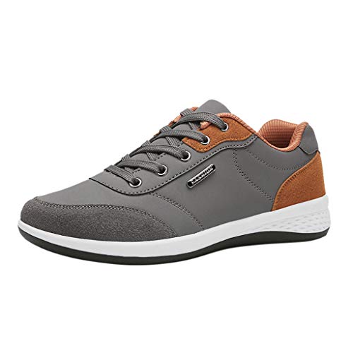 Sneaker Herren Schnürhalbschuhe Business Anzugschuhe Freizeit Schuhe Oxfords Derby Casual Lederschuhe Outdoorschuhe (Grau,42) von Uikceten